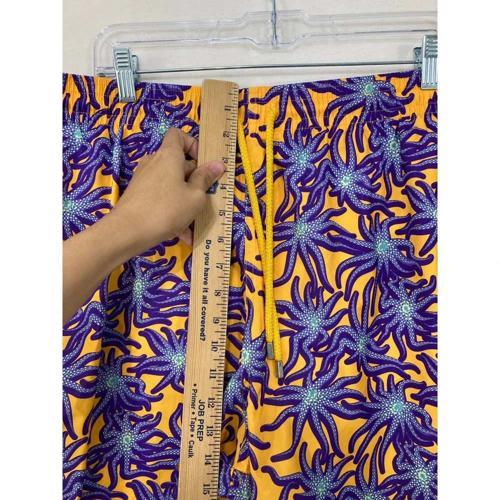 Vilebrequin Moorea Men's Swim Trunks Shorts 5XL Yellow Purple Starfish Lined